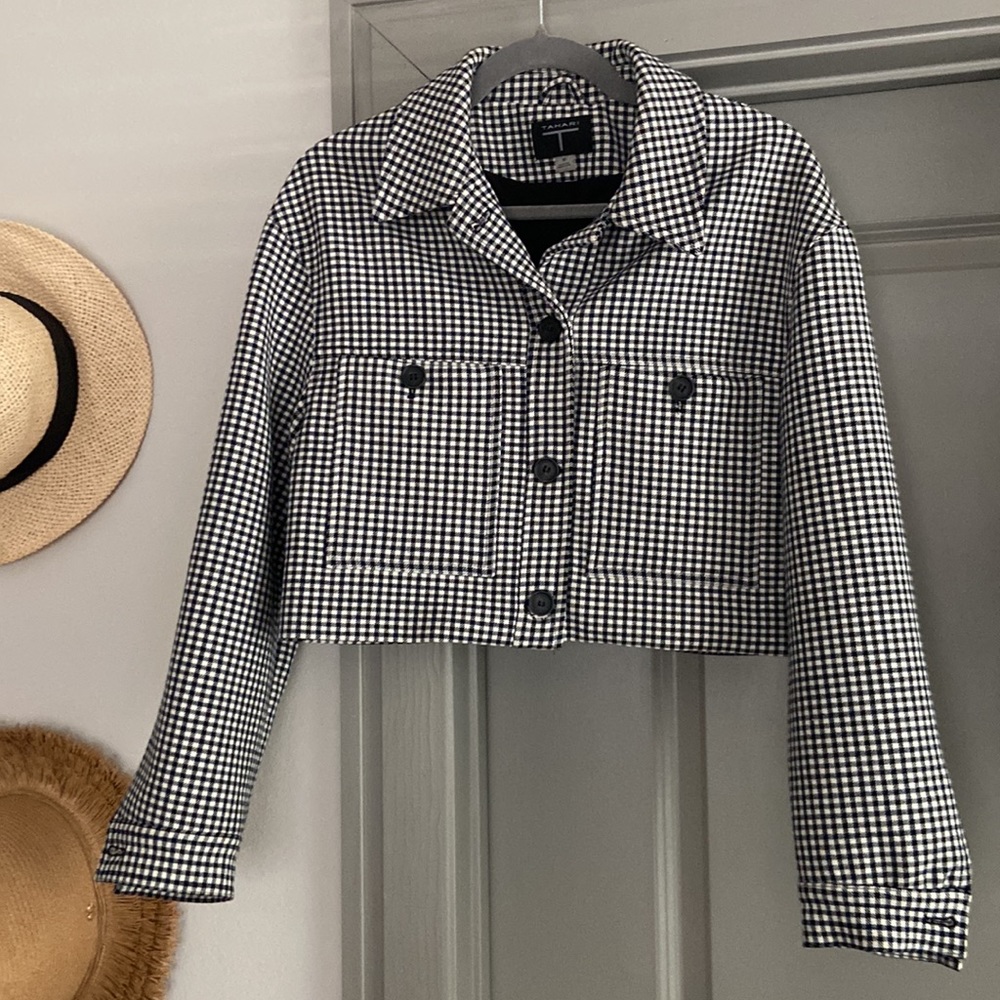 TAHARI Blazer Jacket Plaid black/white